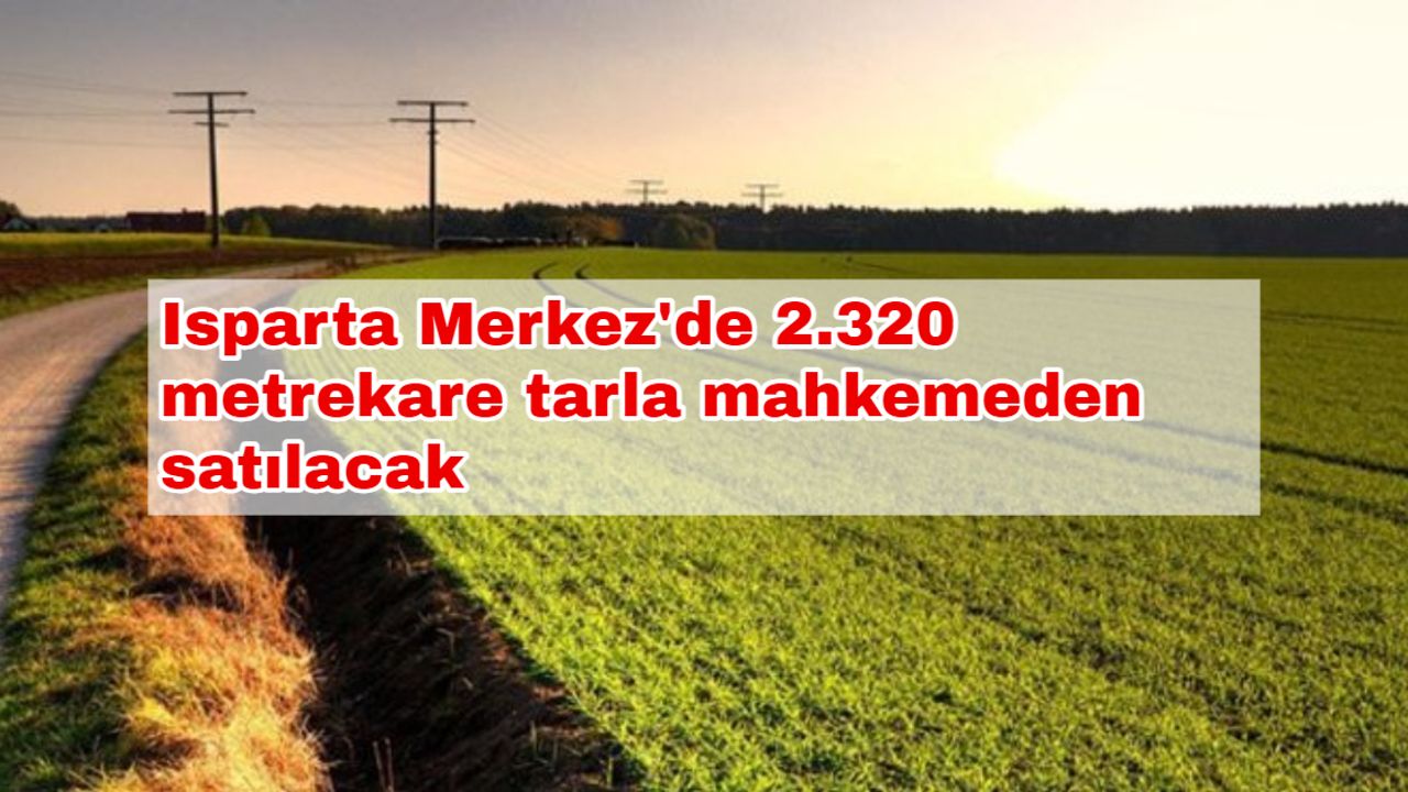 Isparta Merkez'de 2.320 metrekare tarla mahkemeden satılacak