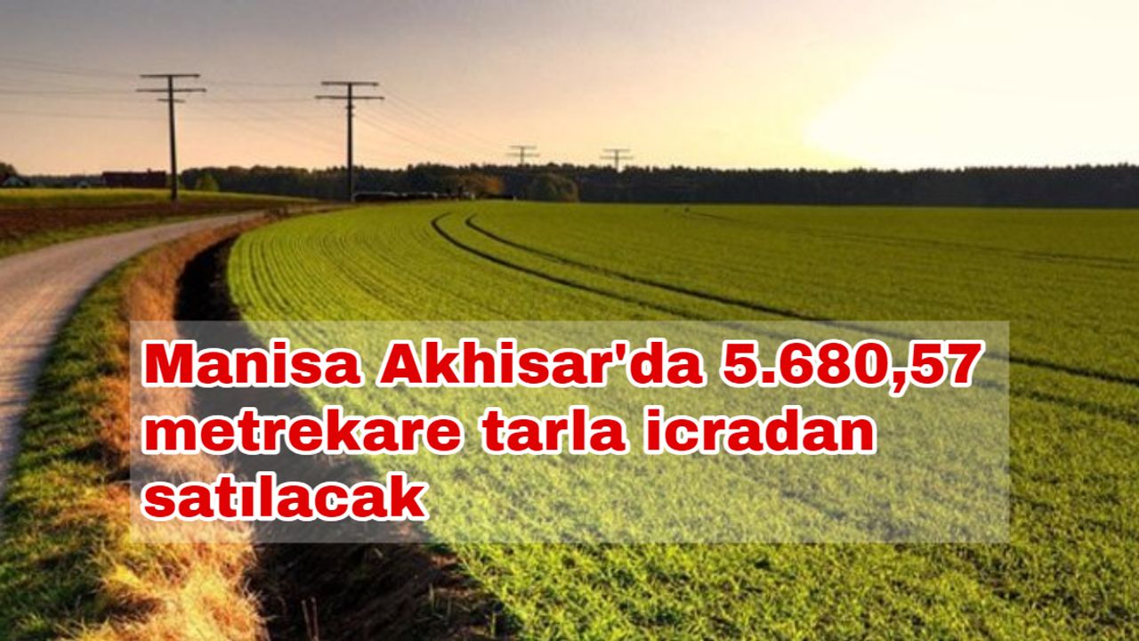 Manisa Akhisar'da 5.680,57 metrekare tarla icradan satılacak