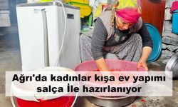 Ağrı'da kadınlar kışa ev yapımı salça İle hazırlanıyor