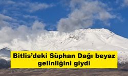 Bitlis’deki Süphan Dağı beyaz gelinliğini giydi