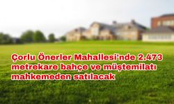 Çorlu Önerler Mahallesi'nde 2.473 metrekare bahçe ve müştemilatı mahkemeden satılacak