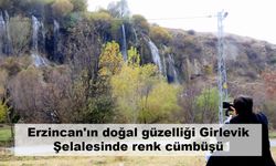 Erzincan'ın doğal güzelliği Girlevik Şelalesinde renk cümbüşü