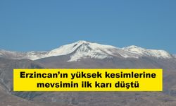 Erzincan’ın yüksek kesimlerine mevsimin ilk karı düştü