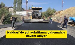 Hakkari'de yol asfaltlama çalışmaları devam ediyor