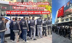 İzmir'de FETÖ'ye yönelik 'Kıskaç' operasyonunda yakalanan 84 şüpheli adliyeye sevk edildi