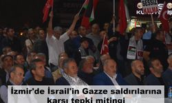 İzmir'de İsrail'in Gazze saldırılarına karşı tepki mitingi