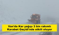 Van'da kar yağışı 3 bin rakımlı Karabet Geçidi'nde etkili oluyor