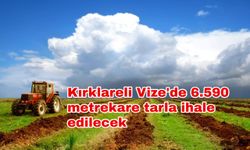 Kırklareli Vize'de 6.590 metrekare tarla ihale edilecek