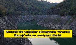 Kocaeli'de yağışlar olmayınca Yuvacık Barajı'nda su seviyesi düştü