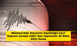 Malatya'daki depremin büyüklüğü kaç? Deprem nerede oldu? Son depremler 20 Ekim 2023 Cuma