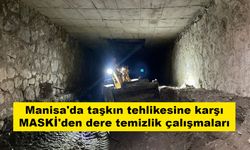 Manisa'da taşkın tehlikesine karşı MASKİ'den dere temizlik çalışmaları