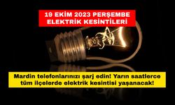 Mardin telefonlarınızı şarj edin! Yarın saatlerce tüm ilçelerde elektrik kesintisi yaşanacak! 19 Ekim 2023 Perşembe