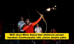 Milli okçu Mete Gazoz'dan atalarına yaraşır hareket: Cumhuriyetin 100. yılının ateşini yaktı