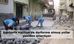 Şanlıurfa Haliliye’de derforme olmuş yollar yeniden onarılıyor