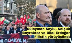 Süleyman Soylu, Selçuk Bayraktar ve Bilal Erdoğan Filistin yürüyüşünde