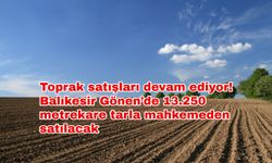Toprak satışları devam ediyor! Balıkesir Gönen’de 13.250 metrekare tarla mahkemeden satılacak