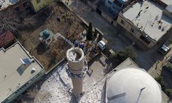 Şanlıurfa Birecik'te depremde hasar gören minare onarıldı