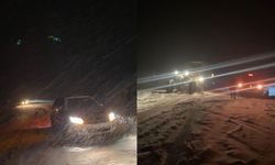 Bitlis’te yoğun kar nedeniyle araçlar mahsur kaldı