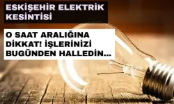 Eskişehir'de elektrikler ne zaman gelecek? 1 Ağustos 2024 Eskişehir elektrik kesintisi