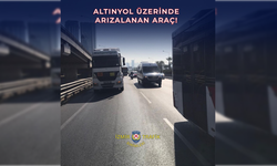 Altınyol üzerinde arızalanan araç trafik yoğunluğu oluşturdu