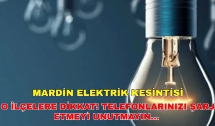 O ilçelerde saatlerce sürecek! 10 Şubat 2024 Mardin elektrik kesintisi geliyor... -Dicle Elektrik kesintisi