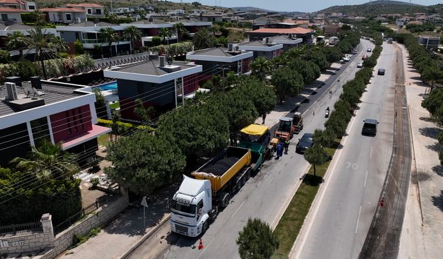 İzmir Büyükşehir Belediyesi ilçelerde asfaltları yeniliyor