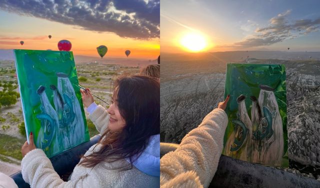 Gökyüzünde Ressamın Fırçası: Sevil Duru'nun Kapadokya Tablosu!