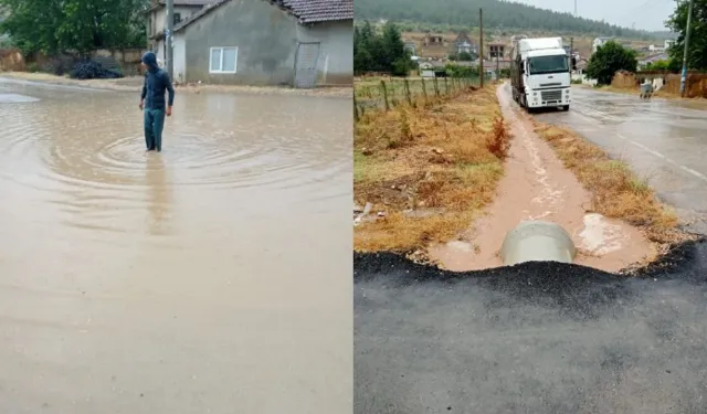 Bursa'nın Yenişehir ilçesinde ev ve tarlalar sular altında kaldı