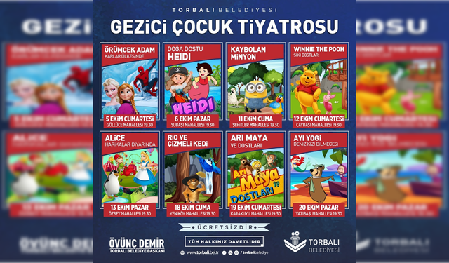 Torbalı'da Gezici Çocuk Tiyatrosu hız kesmeden devam ediyor