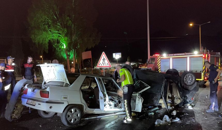 Aydın'da iki otomobil çarpıştı: 7 yaralı