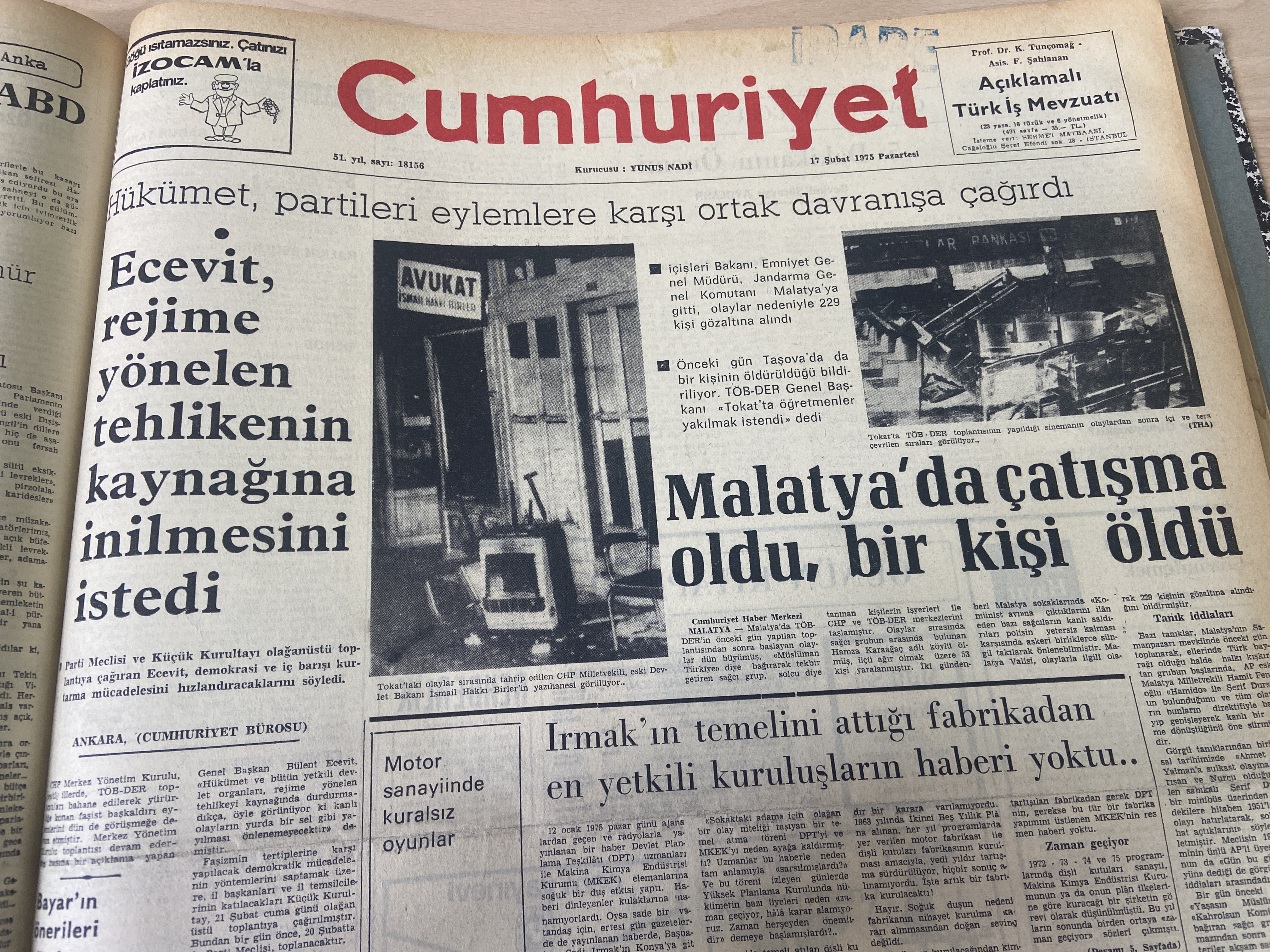 Cumhuriyet Gazetesi Şubat1975