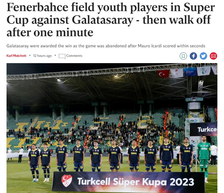 Super Kupa Dunya Basinina Nasil Yansidi F77F7F