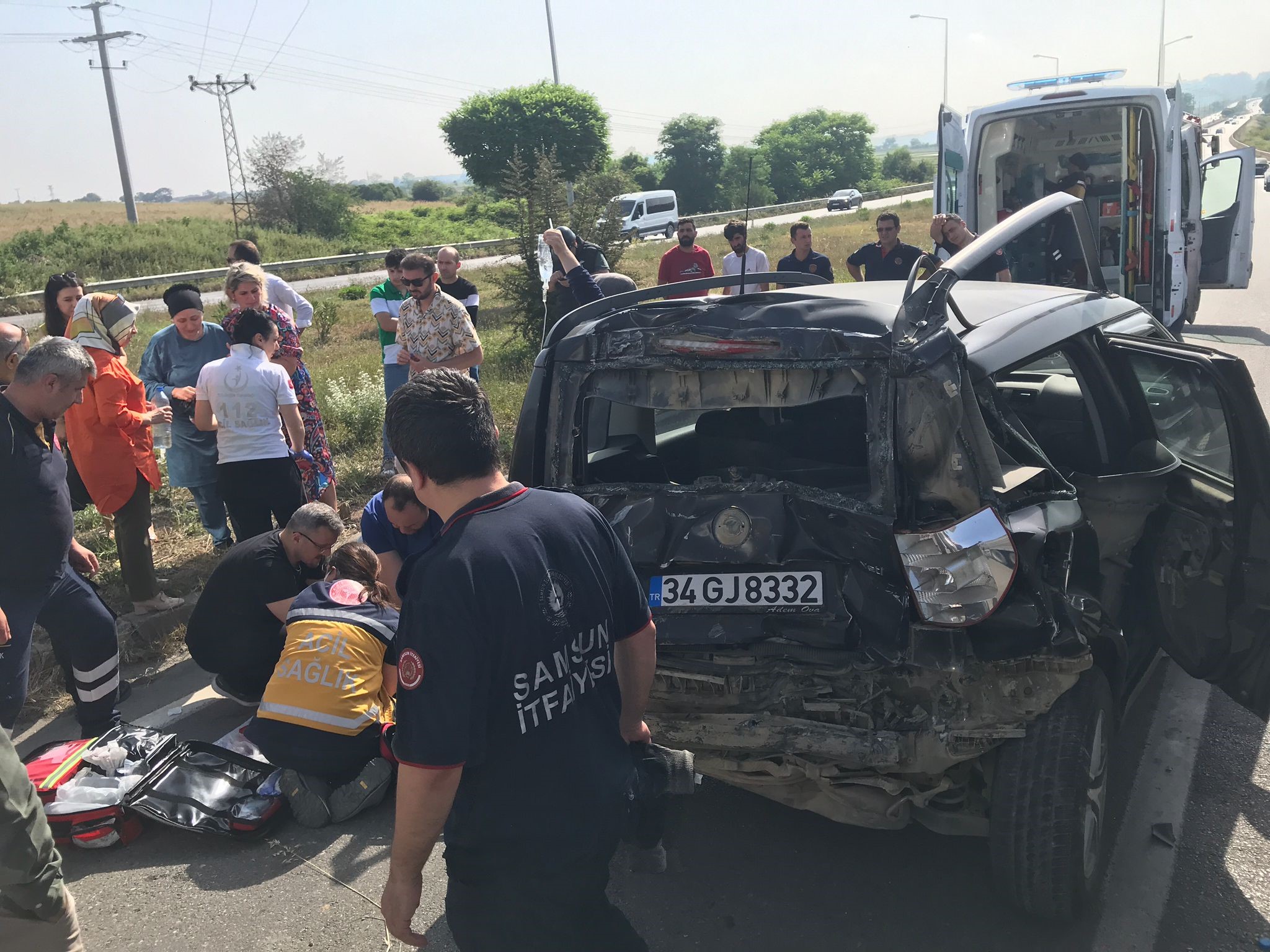 Samsunda Feci Kaza Tir Ile Otomobil Carpisti 1I Agir 3 Yarali (2)