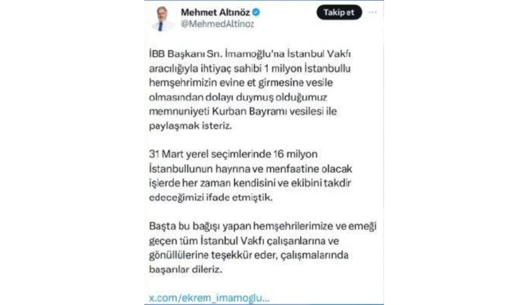 Yeniden Refah Partisi Ibb Adayi Mehmet Altinoz Ibb Baskani Ekrem Imamogluna Neden Tesekkur Etti (1)