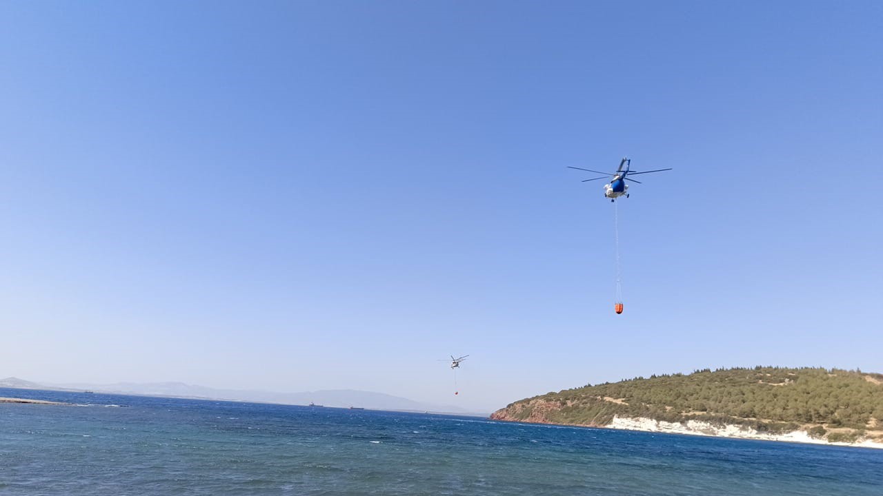 Izmir Aliagada Otluk Yangin Cikti Havadan Ve Karadan Mudahale Ediliyor (1)