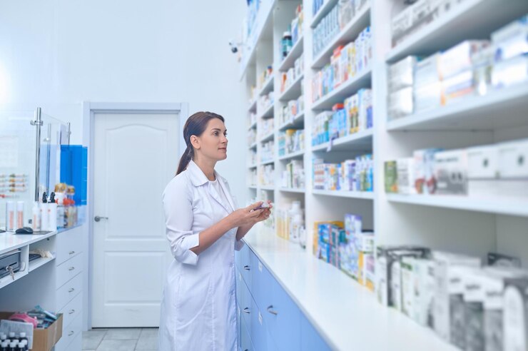 Female Pharmacist Working Drugstore 259150 57972