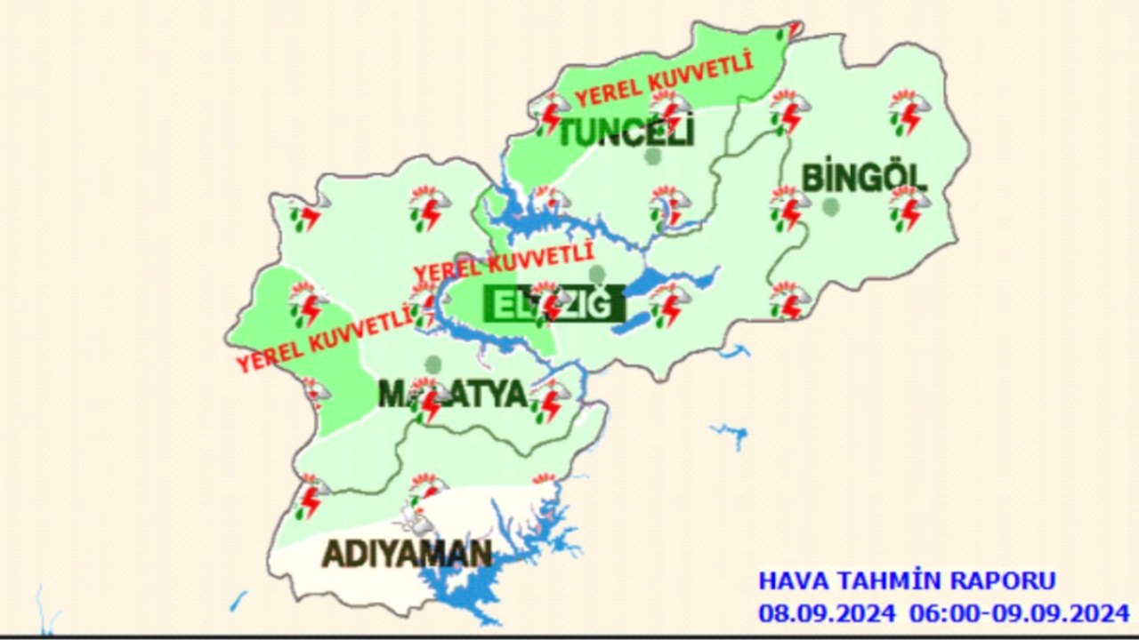 Meteoroloji Uyardi Elazig Ve Cevresinde Kuvvetli Yagis Alarmi