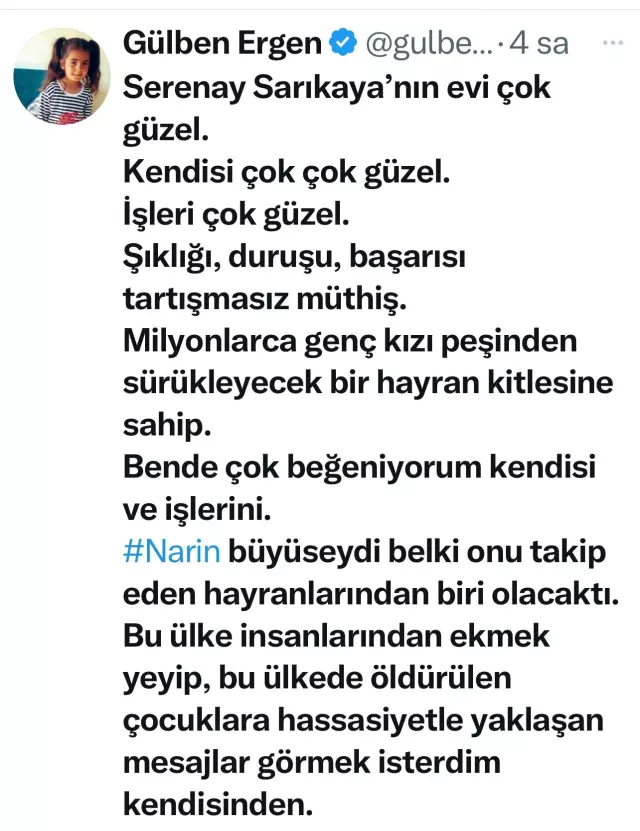 Gulben Ergen Serenay Sarikaya Olayi Nedir 2